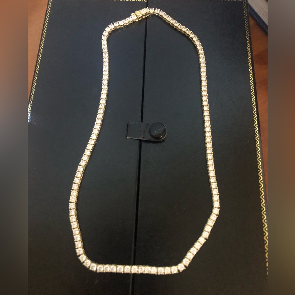 The M Jewelers NY Gold vermeil CZ tennis necklace